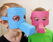 Printable Dragon Masks - Colored Papercrafts for Kids