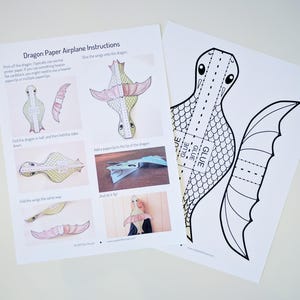 Printable Dragon Paper Airplane - Etsy