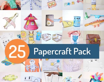 Printable Papercraft Pack - Toys, Robots, Dinosaurs, and more!