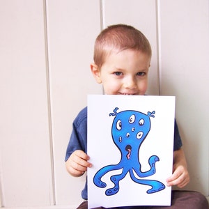 Printable Monster - Cute monster art print for a nursery or playroom