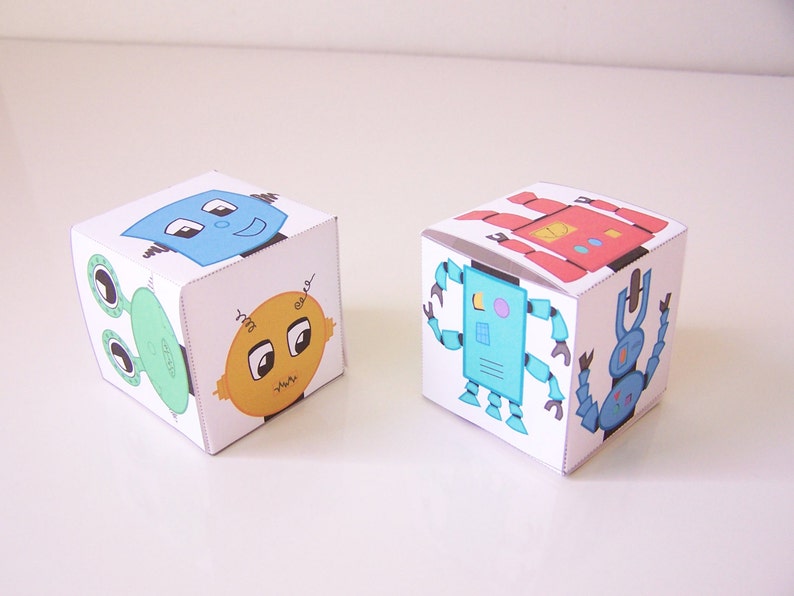 Printable Robot Blocks Craft Kit for kids image 3