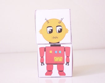 Printable Robot Blocks - Craft Kit for kids