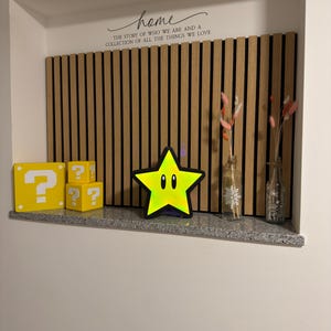 Super Mario Stern Leuchtschild | LED Gaming Wanddeko | Kinderzimmer Nachtlicht | Retro Gamer Geschenk | Nerd Room Dekoration Leuchtkasten