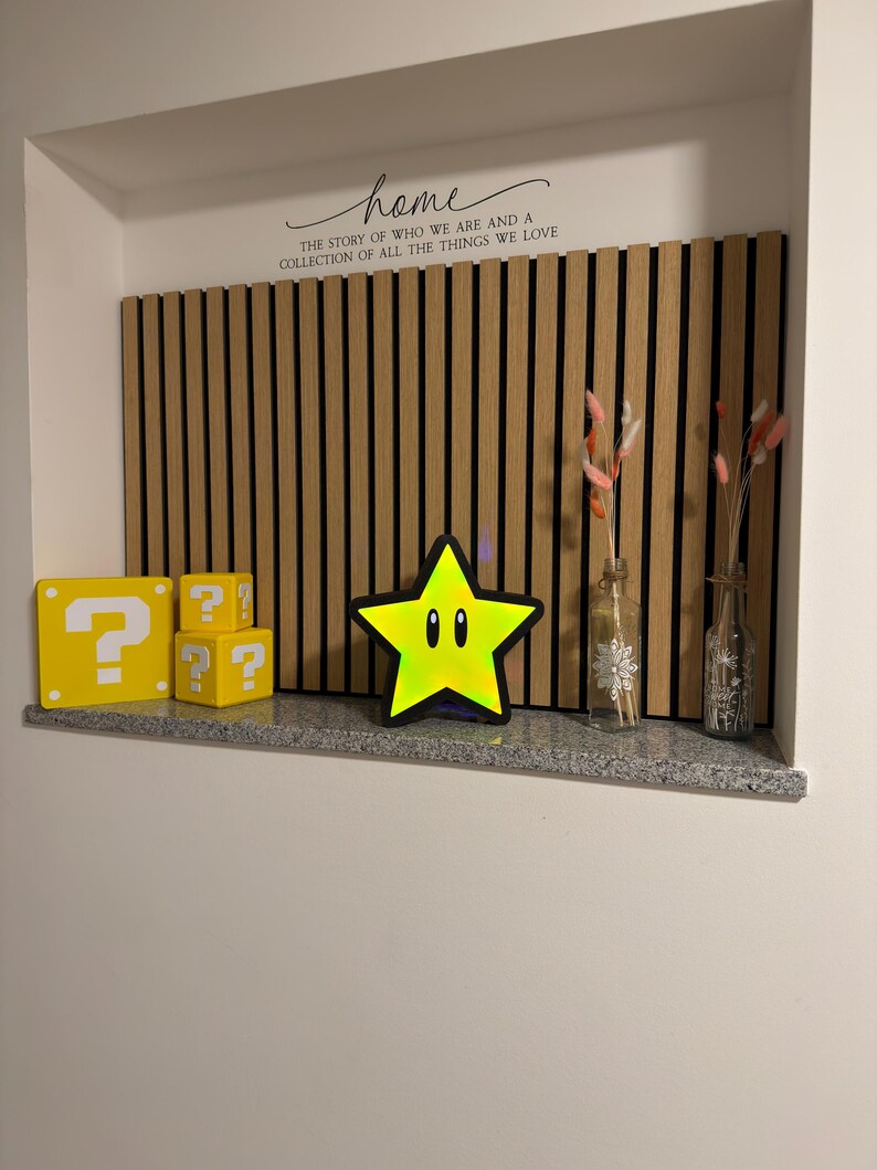 Super Mario Stern Leuchtschild | LED Gaming Wanddeko | Kinderzimmer Nachtlicht | Retro Gamer Geschenk | Nerd Room Dekoration Leuchtkasten
