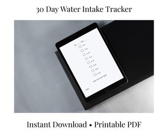 30 Tage Wasseraufnahme Tracker Printable | Tägliche Trink Habit Tracker | Wellness Planer PDF