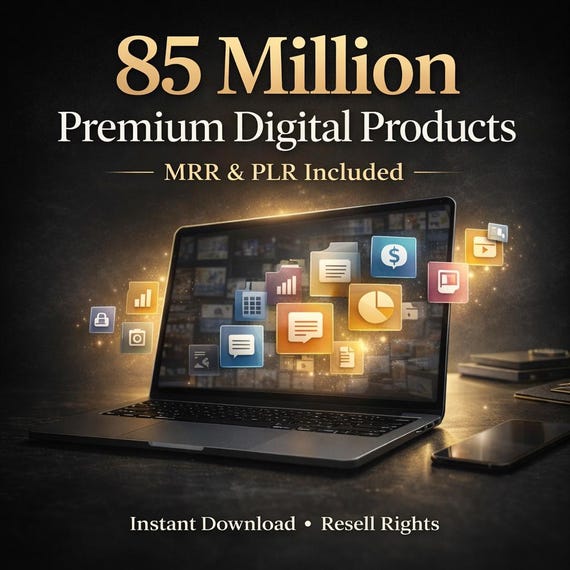 All-In-One Digital Product Bundle | PLR & Resell Rights | Canva, Photoshop, Video Assets | Instant Download