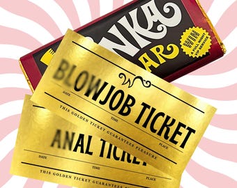 Golden Ticket Gift for Him, Fun Couples Coupon Card, Romantic Date Night Surprise, Spicy Gift idea for Boyfriend Husband, Anniversary Gift