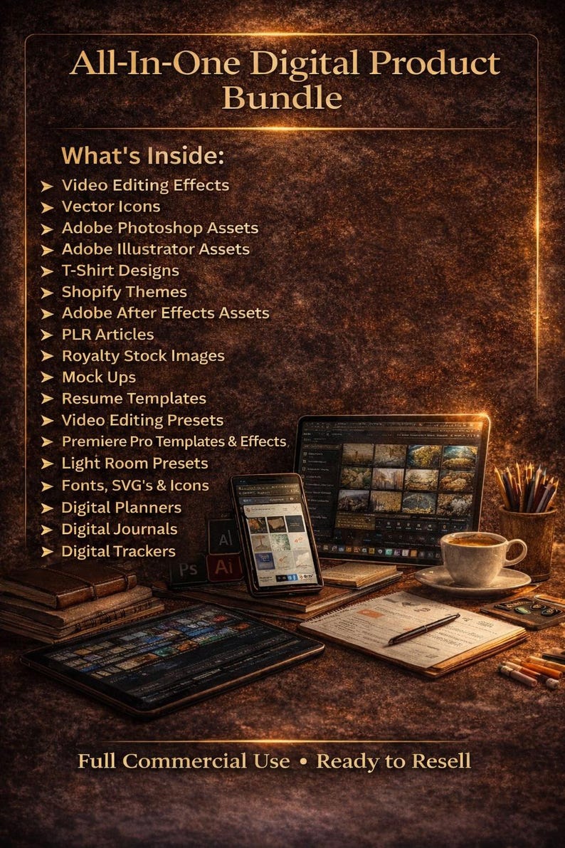 All-in-one Digital Product Bundle | PLR & Resell Rights | Canva ...