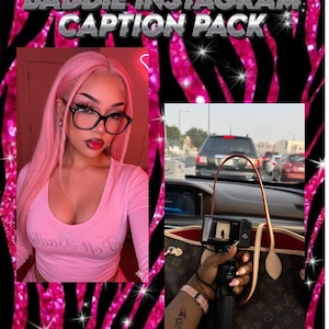 Paquete de subtítulos de cebra rosa para Instagram / 11 subtítulos atrevidos para Instagram / Subtítulos estéticos para redes sociales / Paquete de subtítulos glamorosos y rosas para influencers