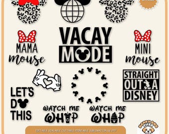 Paquete Modo VACACIONES Archivo SVG Hagamos este archivo Viaje a Disney Clipart Camiseta Png Pdf Eps Dxf Alta Resolución Cricut Silhouette DIY
