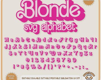 Retro blondes Alphabet SVG-Datei Geschichte, Retro Puppe Alphabet Png hochauflösend, Prinzessin Alphabet Puppe Buchstaben Vektor Datei Baby Buchstaben