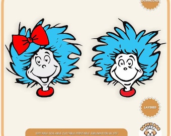 Archivos SVG en capas de Cosa Uno, Pequeña Señorita, Cosa 1, SVG, PDF, DXF, Pequeña Señorita, SVG, PNG, Clipart de alta resolución, Cricut, Silueta, Sublimación