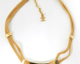 Shopstyle Etsy - vintage chanel cc coco logo letters metal plate 18k goldplated chain necklace costume jewelry at theglamvintage on etsy
