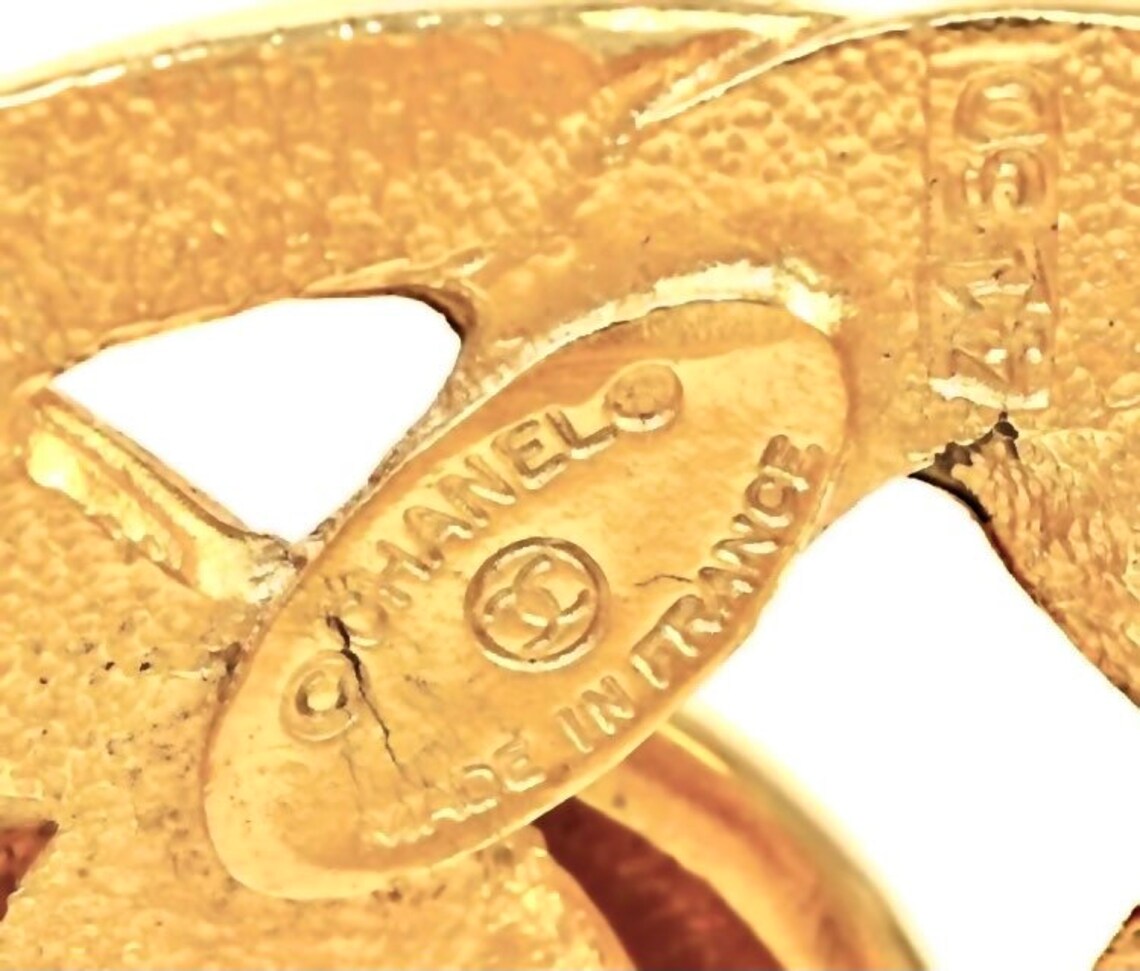 Chanel Vintage Costume Jewelry Gold Double C Row Bangle Logo Etsy
