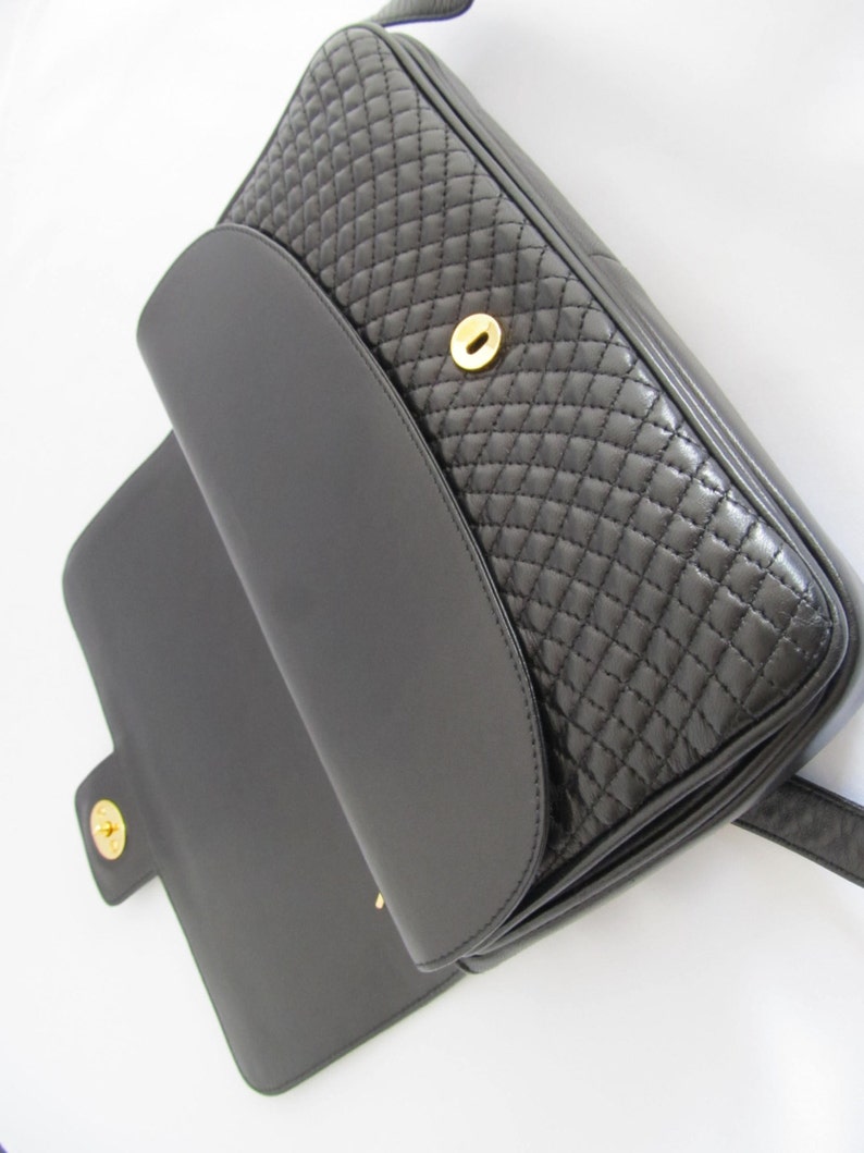 BALLY vintage Quilted Lambskin Flap Shoulder Bag Purse Etsy