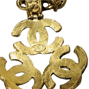 CHANEL Vintage Cc Coco Logo Gold Triple CC Logo Necklace - Etsy