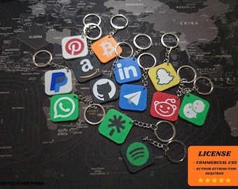 NFC Keychain Social Media Tag, Smart Contact Share - 3 D Printing - Blender Modeling - BambuLab - Limited Edition, Only Few Left.