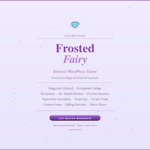 Frosted Fairy WordPress Theme | Ethereal Magazine Blog | Pastel Collage Layout | Editorial Theme | Cosmicore image 1