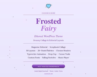 Frosted Fairy WordPress Theme | Ethereal Magazine Blog | Pastel Collage Layout | Editorial Theme | Cosmicore