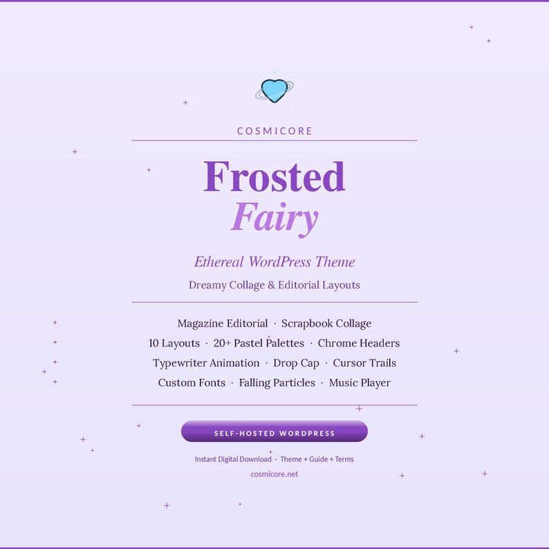 Frosted Fairy WordPress Theme | Ethereal Magazine Blog | Pastel Collage Layout | Editorial Theme | Cosmicore image 1