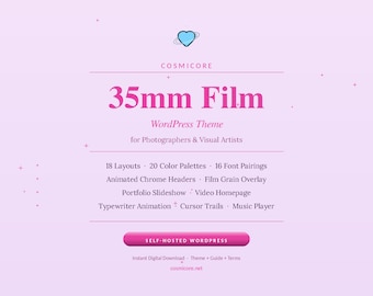 35mm Film WordPress Theme | Analog Photography Portfolio Website (Digital Download)