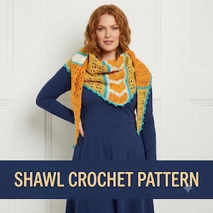 Crochet Shawl Pattern PDF | Easy Lace Triangle Shawl | Beginner Friendly Crochet Wrap | Instant Download