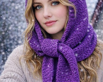 Patrones de crochet para bufandas con capucha acogedoras: ¡hazlo tú mismo de forma cálida y elegante! Guía paso a paso en PDF en inglés.