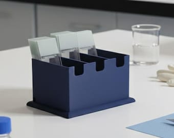 Microscope 3 Slot Slide Holder Organizer With Lid for Histology Lab | Laboratory Slide Storage Rack | Custom Pathology & Science Equipment
