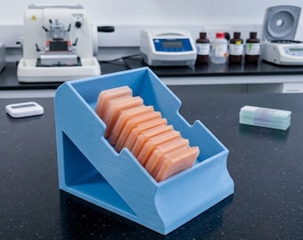 Large Angled 36 Block Holder, 100 Slide Organizer for Histology Lab | Ergonomic Laboratory Slide Block Storage | Custom Pathology Equipment