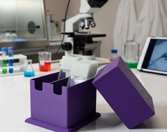 Microscope 2 Slot Slide Holder Organizer With Lid for Histology Lab | Laboratory Slide Storage Rack | Custom Pathology & Science Equipment