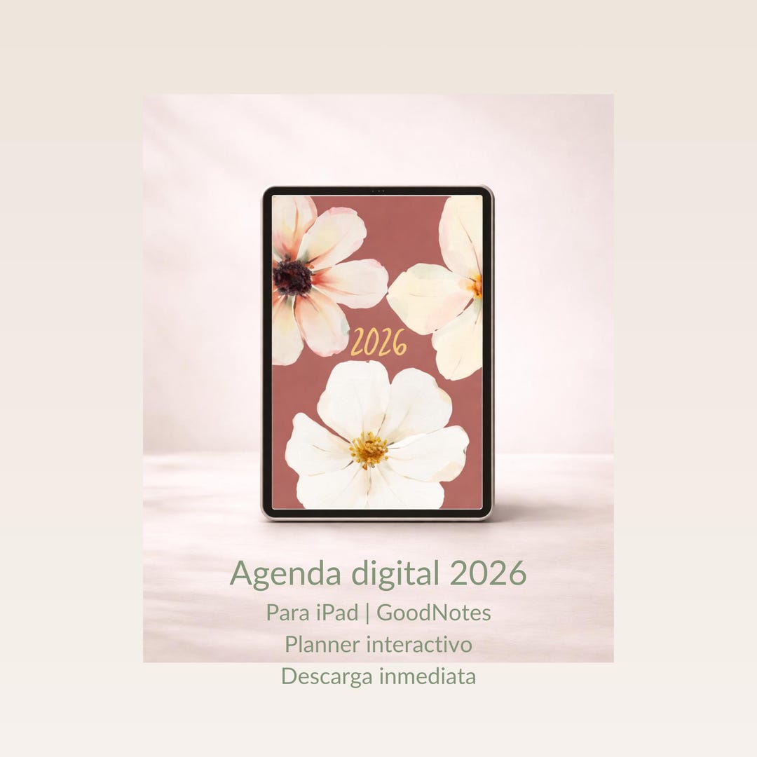 Agenda Digital 2026 para iPad | Planner Floral Interactivo | GoodNotes ...