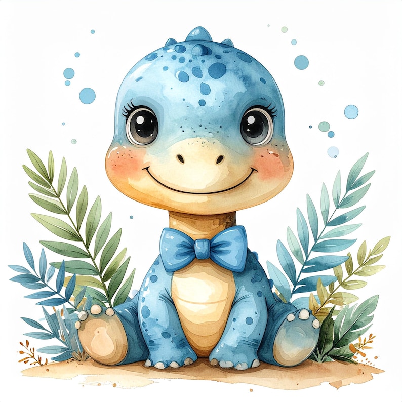 Baby Boy Shower Watercolor Clipart Bundle, Blue Nursery Decor (digital ...