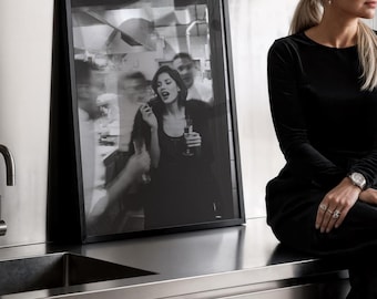 Black White Woman Night Out Poster Digital Download Art