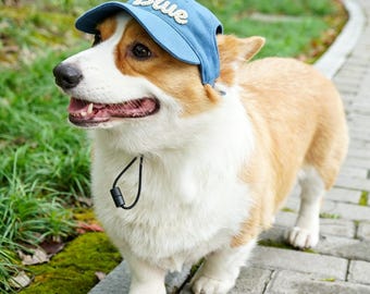 Custom Pet Earhole Baseball Cap, Personalized Name Sun Hat for Dog, Puppy Cap with Chin Strap, Dog Lovers Gift, Pet Gift