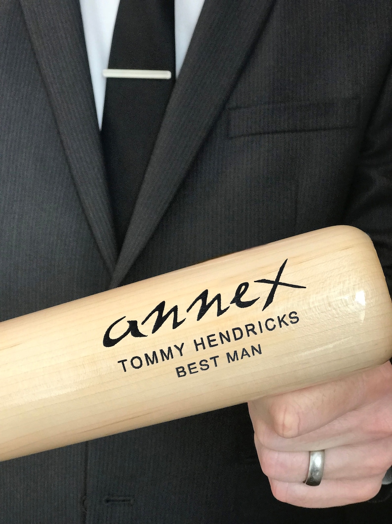 Baseball Groom Engraved Baseball Bat Groomsmen Gift Best Etsy