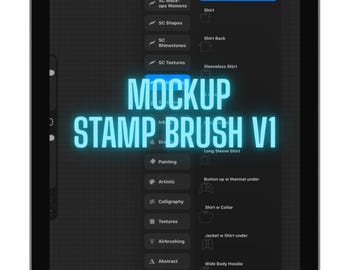 Procreate Mock-up V1 Clothing Stamp Brush Bundle for Clothing brand designers