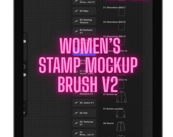 Procreate Women’s Clothing V2 Mock-up Stamp Brush Bundle for Clothing brand designers