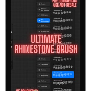 Procreate Rhinestones Clothing Brush Bundle for Clothing brand designers