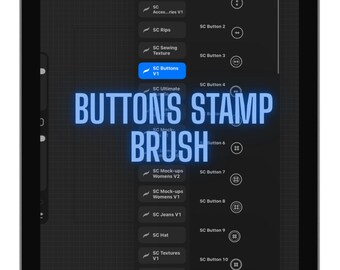 Procreate Buttons Clothing Stamp Brush Bundle for Clothing brand designers