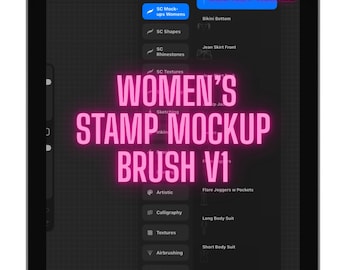 Procreate Women’s Clothing V1 Mock-up Stamp Brush Bundle for Clothing brand designers