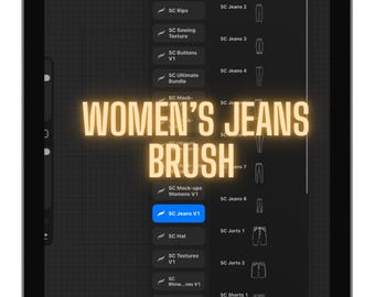 Procreate Women’s Jeans Clothing Mock-up Stamp Brush Bundle for Clothing brand designers