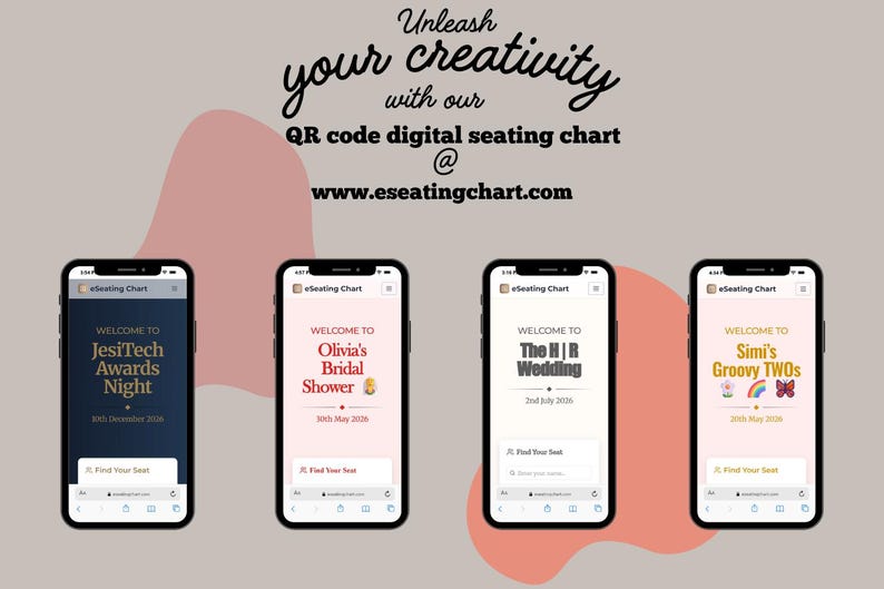 Interactive Wedding Seating Chart With QR Code | Search Guest Name ...