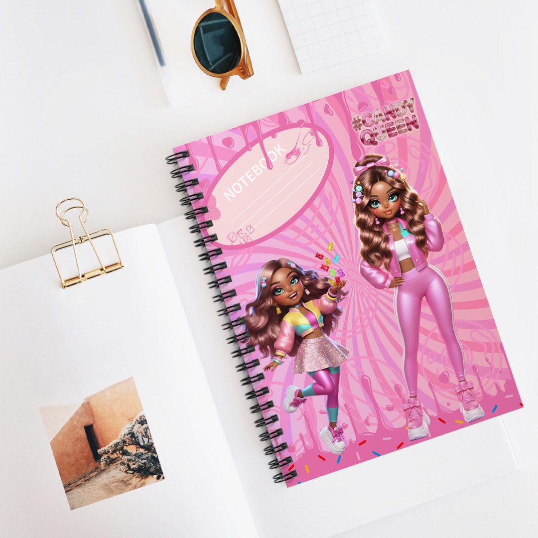Top Model Notebook Candy Candy Queen Spiral Notebook | Pink Doll Fashion, Candy Graphics, Ruled ...