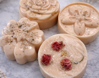 Artisan Bar Soap:  Goat’s Milk and Orchid Essential Oil with Dried Flowers