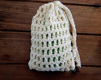 Saquinho de crochê para sabonete | Bolsa de algodão para sabonete | Banheiro ecológico | Banheiro sem desperdício