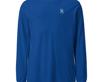Camiseta de manga larga con logo monograma ShadowStitch, camiseta minimalista de estilo urbano, prenda de lujo exclusiva.