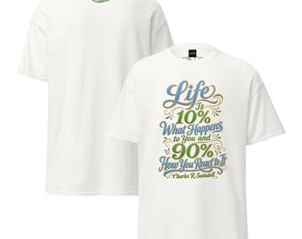 Camiseta motivacional con citas legendarias de Charles R. Swindoll, camiseta gráfica, ShadowStitch