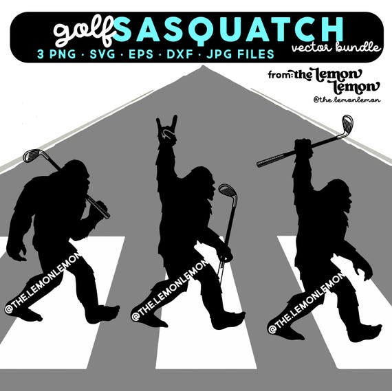 Sasquatch GOLF Vector Bundle | svg png dfx jpg eps | Sports Clipart | Digital Download | Design Pack Yeti Big Foot / Bigfoot Golfing Golfer