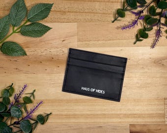 5 Slot Full Grain Leather Card Holder-Minimalist Pocket Wallet-Credit Card Holder-RFID Wallet-Leather Wallet and Keychain Set-Slim Wallet