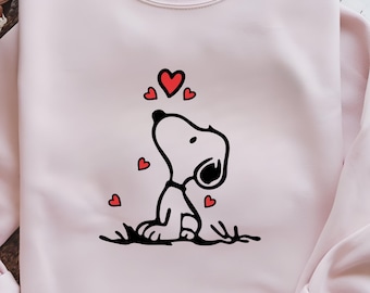 Cute Dog Valentines Sweatshirt ,For Him Her Kids, The Cartoon Shirt, Gift For Him, Funny Cartoon, Gift For Valentines Day